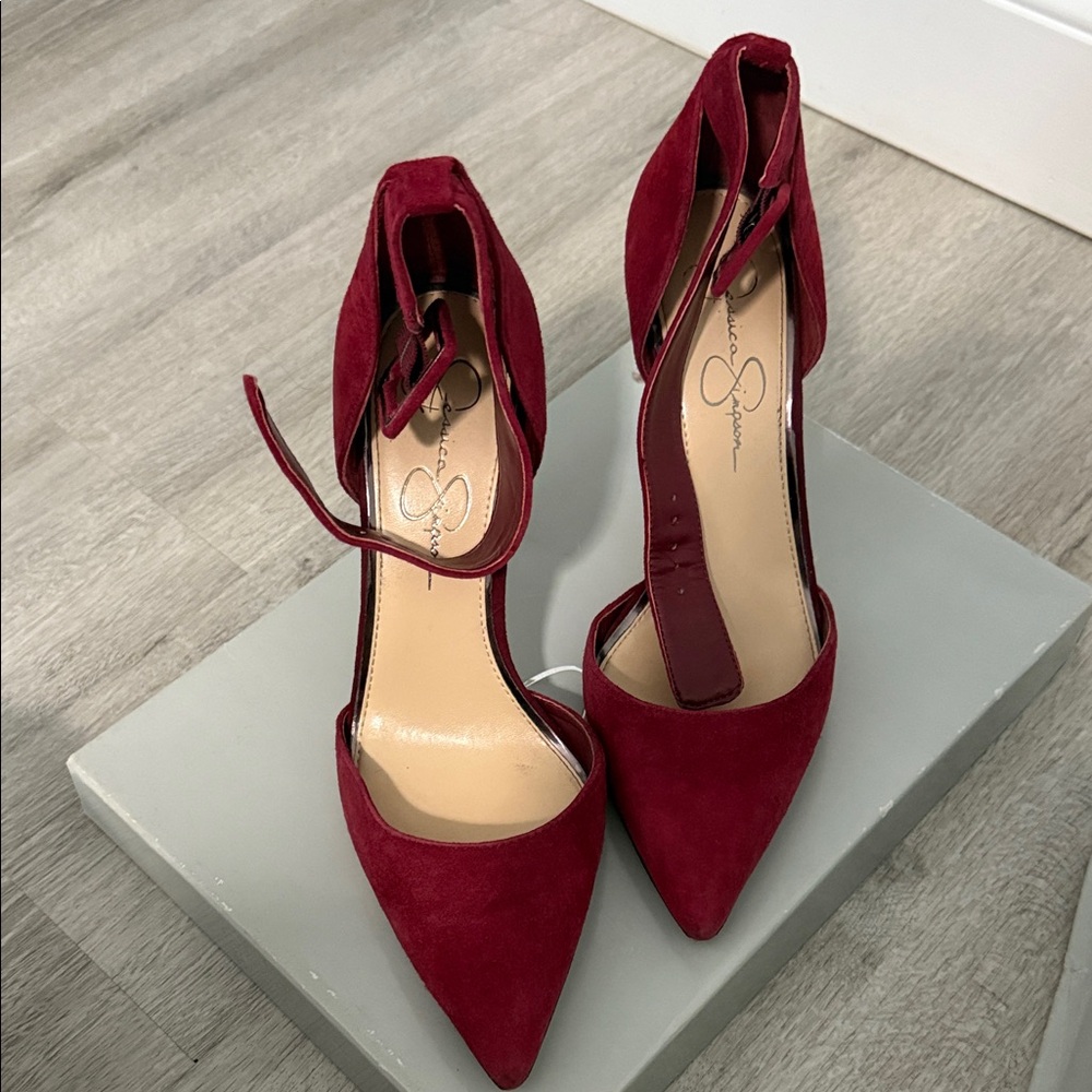 Jessica Simpson Burgundy Suede Heels